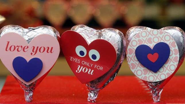 Valentine's candy in cheeky wrappers