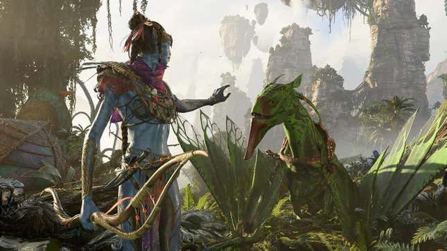 A Na'vi in Avatar: Frontiers of Pandora reaches out for a new release date. 