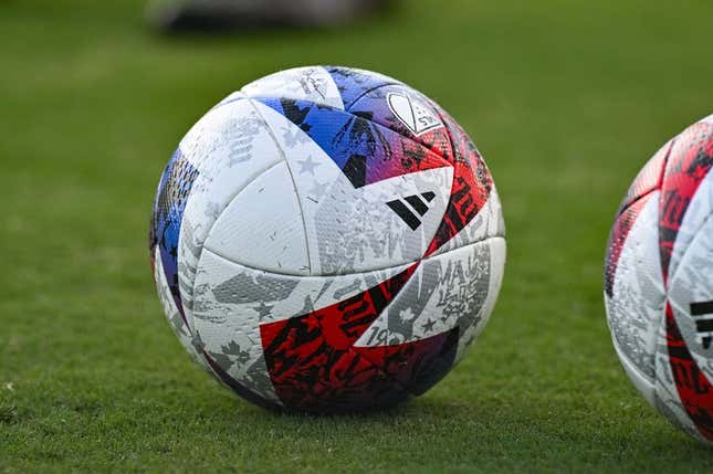 Aug 8, 2023; Chester, PA, USA; General view of soccer balls on the field prior to the MLS Leagues Cup round of 16 match between the Philadelphia Union and the New York Red Bulls at Subaru Park.