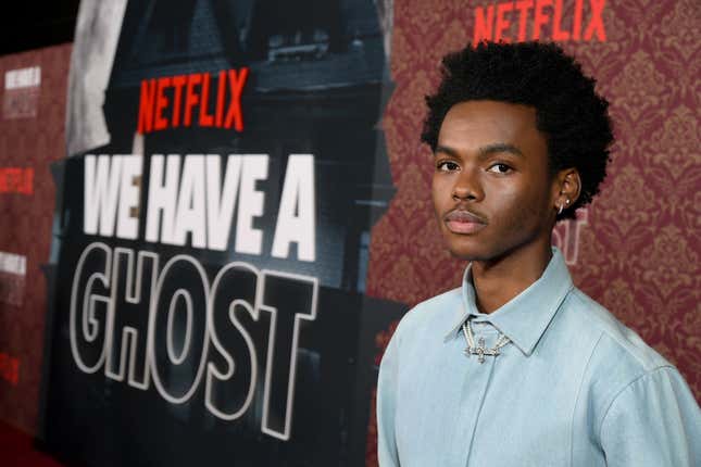 Jahi Di’Allo Winston attends Netflix’s “We Have A Ghost” Premiere on February 22, 2023 in Los Angeles, California.