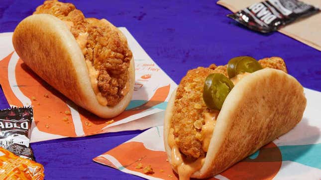 Product shot of Taco Bell's Crispy Chicken Sandwich Taco [image provided by Taco Bell]