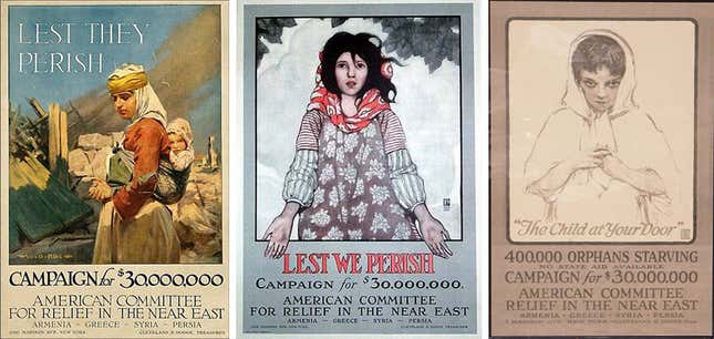 Posters from the American Committee for Relief in the Near East’s campaign to support Armenians.