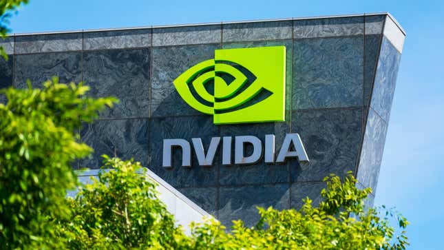 Imagen de las oficinas de Nvidia donde se puede ver su logo en grande
