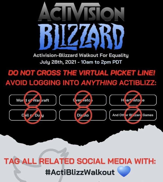 A list of Activision Blizzard games for people to boycott.