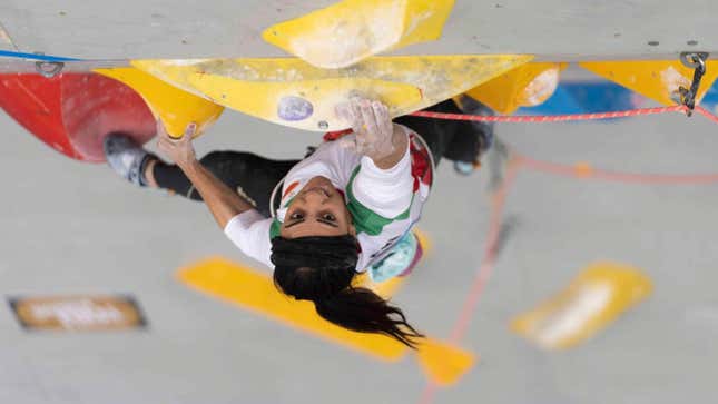 Image for article titled Fears Mount for Iranian Climber Who Competed Abroad Without a Hijab