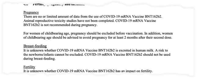 Image for article titled What page 132 of the Pfizer “vaccine report” actually says about infertility