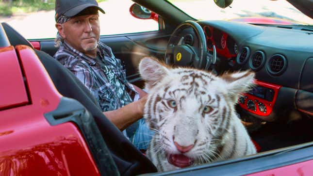 Jeff Lowe and a tiger