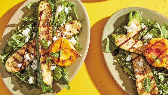 Grilled Zucchini and Peach Salad