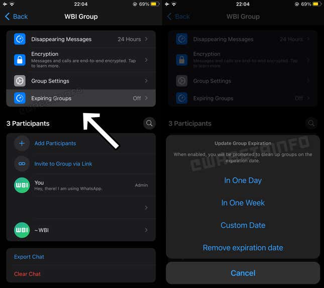 Imagen para el artículo titulado WhatsApp permitirá crear grupos con fecha de caducidad