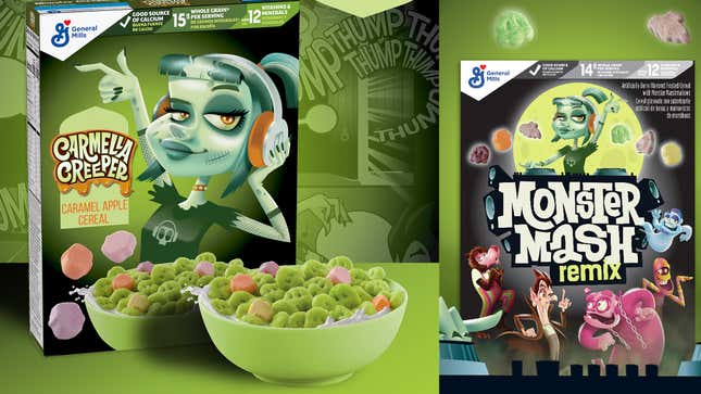 Product shot of Carmella Creeper monster cereal from General Mills