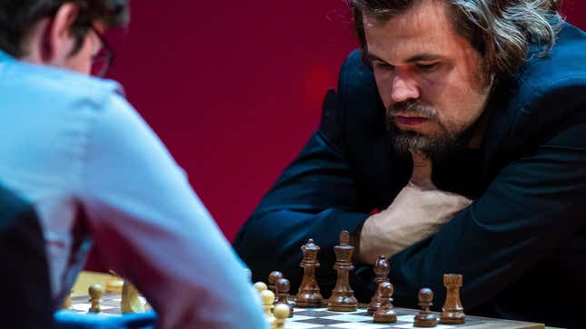 Magnus Carlsen plays in the Blitz Poland 2023 Chess Tournament.