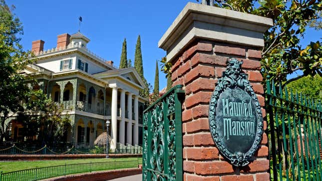 the gate of the haunted mansion