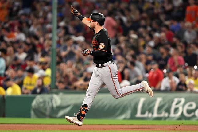 Sep 8, 2023; Boston, Massachusetts, USA; Baltimore Orioles first baseman Ryan O&#39;Hearn (32) runs the bases after hitting a solo home run against the Boston Red Sox during the fourth inning at Fenway Park.