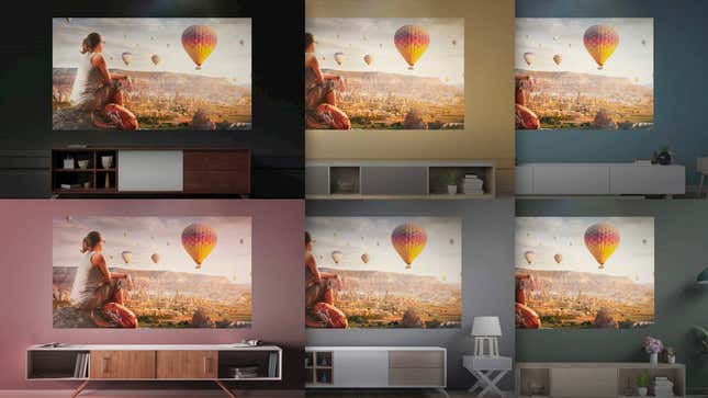 Image for article titled This 4K Laser Projector Can Compensate for the Color of a Painted Wall