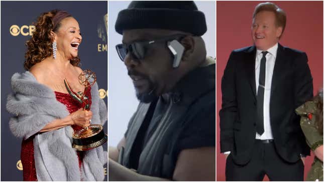 From left: Debbie Allen (Photo: Rich Fury/Getty Images), Cedric The Entertainer (Screenshot), and Conan O’Brien (Screenshot)