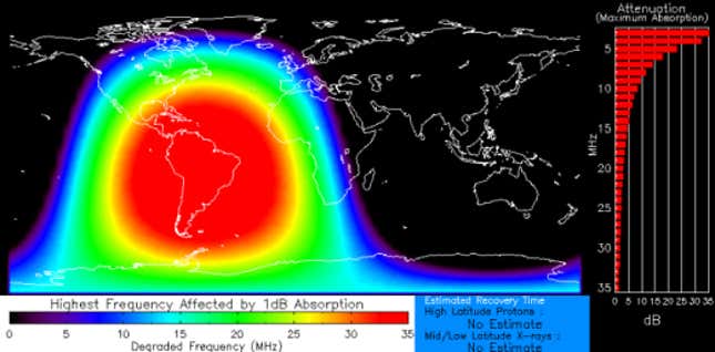 Bloqueo de radio por una llamarada solar en Sudamérica