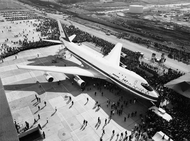 Boeing 747 on display to the public for the first time in 1968