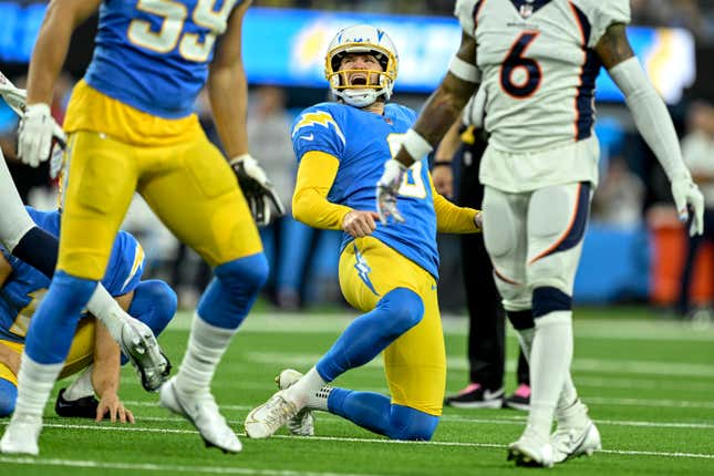 Lewis Hamilton looks on as his Denver Broncos go down against the Los  Angeles Chargers