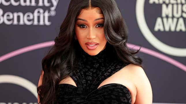 Cardi B attends the 2021 American Music Awards Red Carpet Roll-Out at L.A. LIVE on November 19, 2021 in Los Angeles, California.
