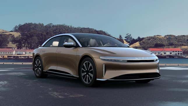Image for article titled The All-Electric Lucid Air Just Received A Staggering EPA Range Rating Of 520 Miles