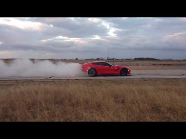 Twin Turbo C7 Corvette From Hennessey Has No Trouble Smoking Tires