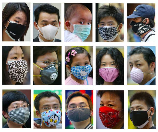 “Smog couture” in Hong Kong.