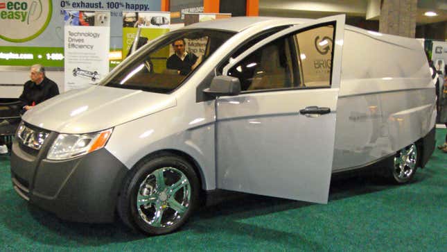 A photo of a Bright Automotive electric delivery van. 