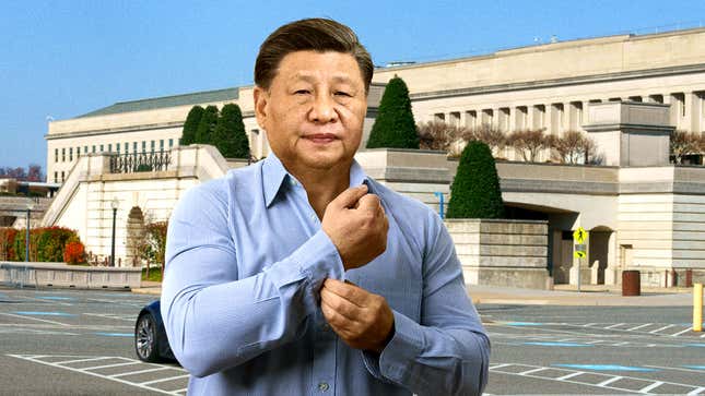Image for article titled Pentagon Officials Panic After Chinese President Shows Up To Fight Them In Parking Lot