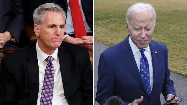 Image for article titled Biden Says GOP Chaos Is &#39;Embarrassing&#39; But &#39;Not My Problem&#39; As McCarthy Loses 5th Vote
