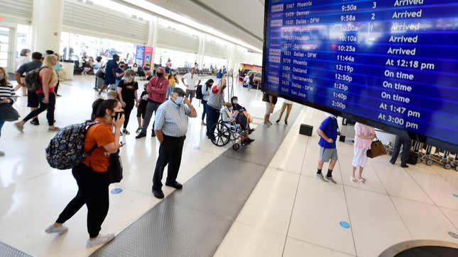 Passengers waiting for their flights at Ontario International Airport