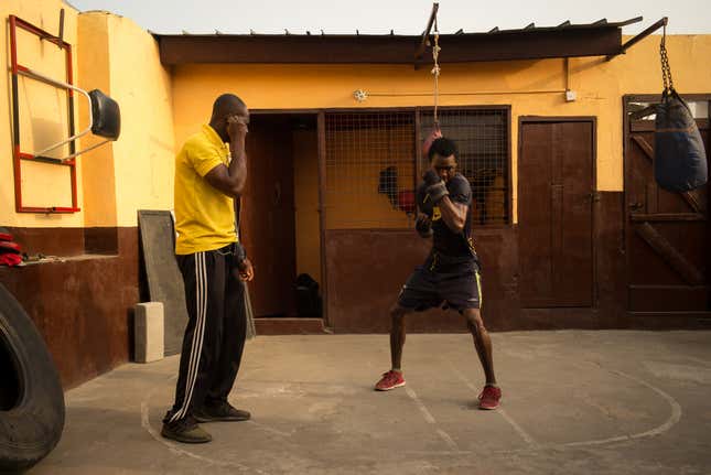 Young prospect Theophilus Tetteh in training