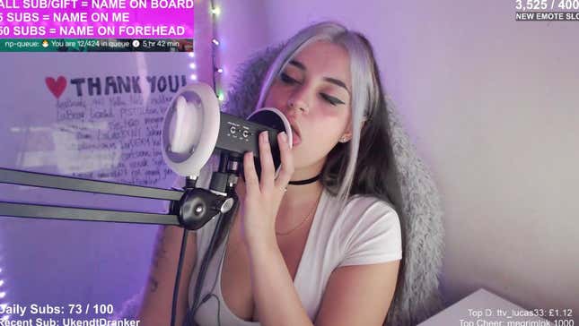 Image for article titled Twitch&#39;s New &#39;Ear Lick Meta&#39; Blows Up, Bans Ensue