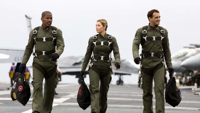 Jamie Foxx, Jessica Biel and Josh Lucas in Stealth.