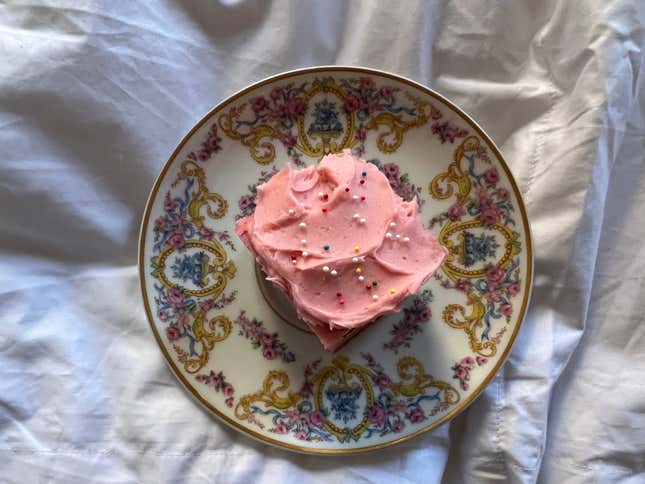 pink retro snacking cake
