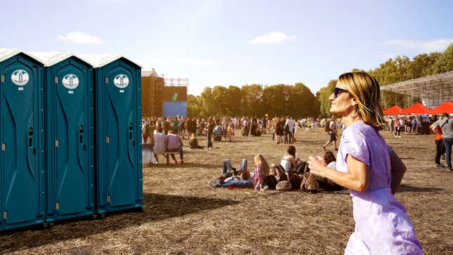 Image for article titled Woman Beelining For Music Festival Porta Potties Must Have Come Specifically To See Them