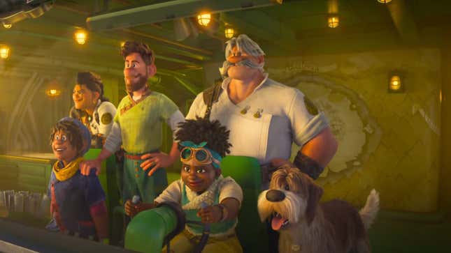 A still image of characters in Strange World 