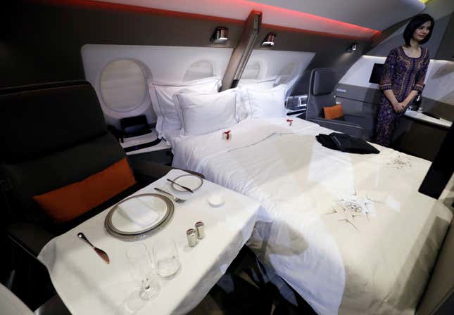Play your cards right, and this luxury flight cabin can be yours.