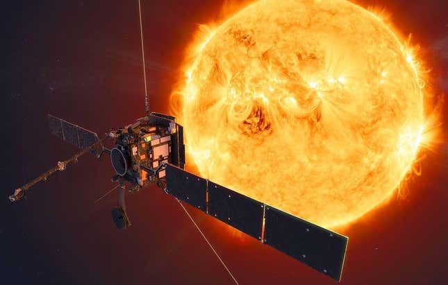 An artist’s impression of a Sun-gazing Solar Orbiter