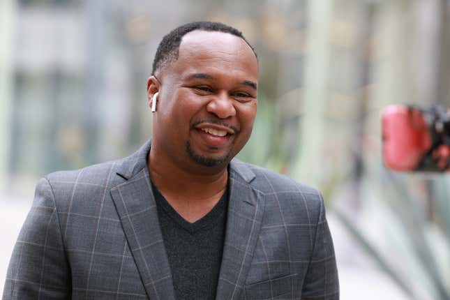 Roy Wood Jr. at The Daily Show with Trevor Noah’s “Heroes of the Freedomsurrection” Monument Installment at Westfield Century City on June 03, 2022 in Los Angeles, California.