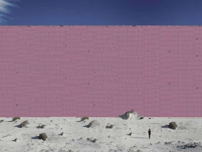 border wall by Estudio 3.14 in the desert