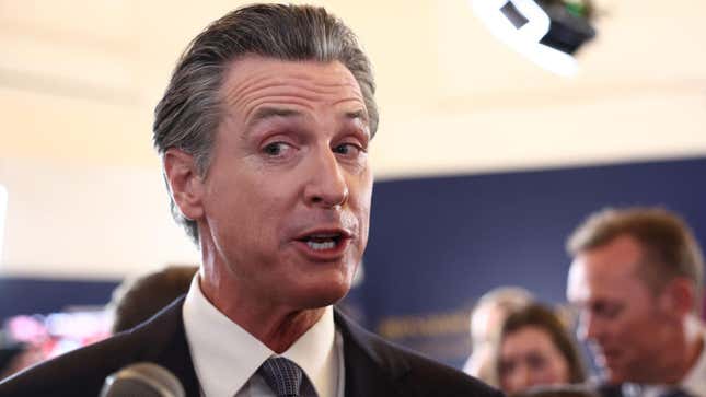 California governor Gavin Newsom at the FOX Business Republican Primary Debate.