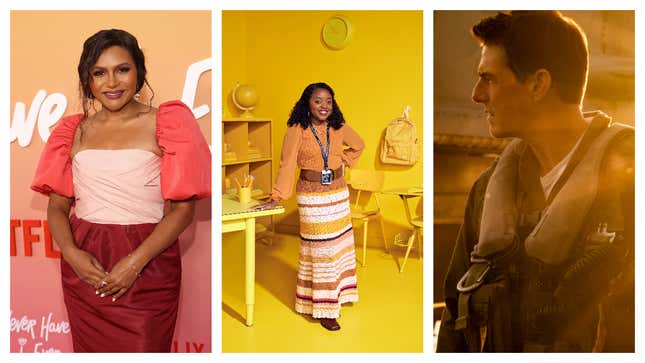 Collage image of Mindy Kaling, Quinta Brunson, and Tom Cruise