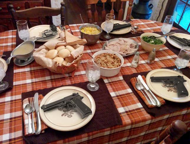 Image for article titled Weapon Added To Each Thanksgiving Place Setting In Preparation For Blowout Family Argument