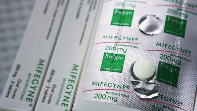 The abortion drug Mifepristone, also known as RU486, is pictured in an abortion clinic on February 17, 2006 in Auckland, New Zealand
