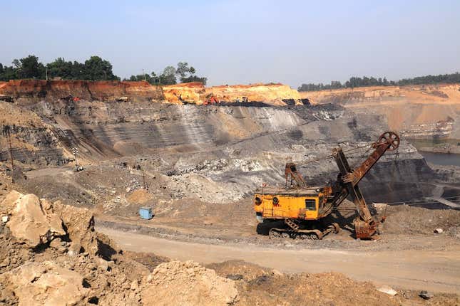 An open cast coal mine in India