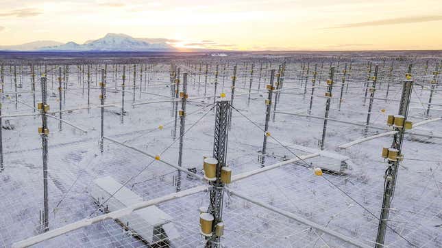 The HAARP facility’s antenna array includes 180 antennas spread across 33 acres.