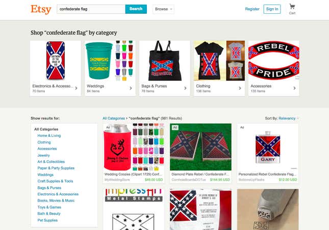 Screen grab from Etsy.com.