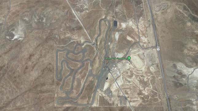 A screenshot of the Reno-Fernley Raceway on Google Earth. 