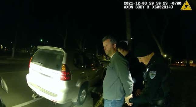 Man being arrested during DUI traffic stop in Fort Collins, CO. 