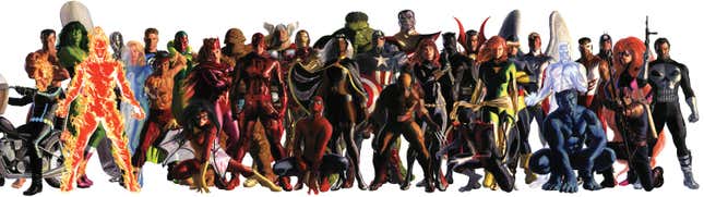 Image for article titled Alex Ross' Epic Marvel Heroes Mural Is Coming to Comic-Con, and You Can Buy It
